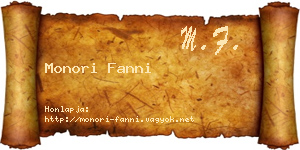 Monori Fanni névjegykártya